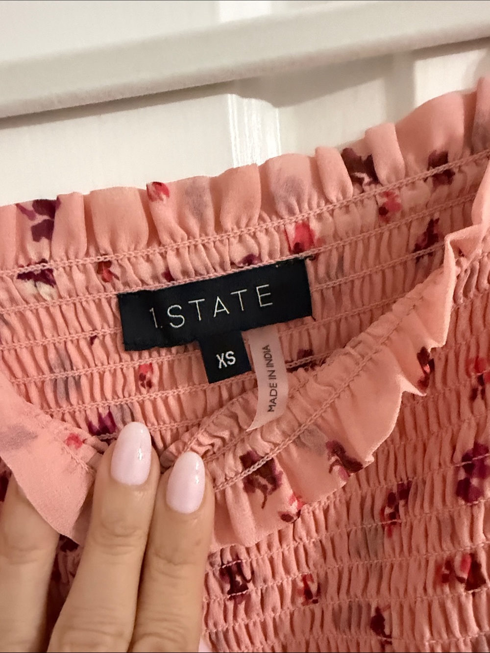 1STATE Pink Floral Smocked Mini Dress - Picture 2 of 3